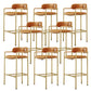 Industrial Upholstered Counter Stool Arm Low Back Bar Chair with Metal Legs Orange Gold 8 Piece Set Clearhalo 'Bar Furniture' 'Bar Stools' 'bar_stools' 'furn' 'furn_bar_stools' 'Furniture' 'Kitchen & Dining Furniture' 5909526