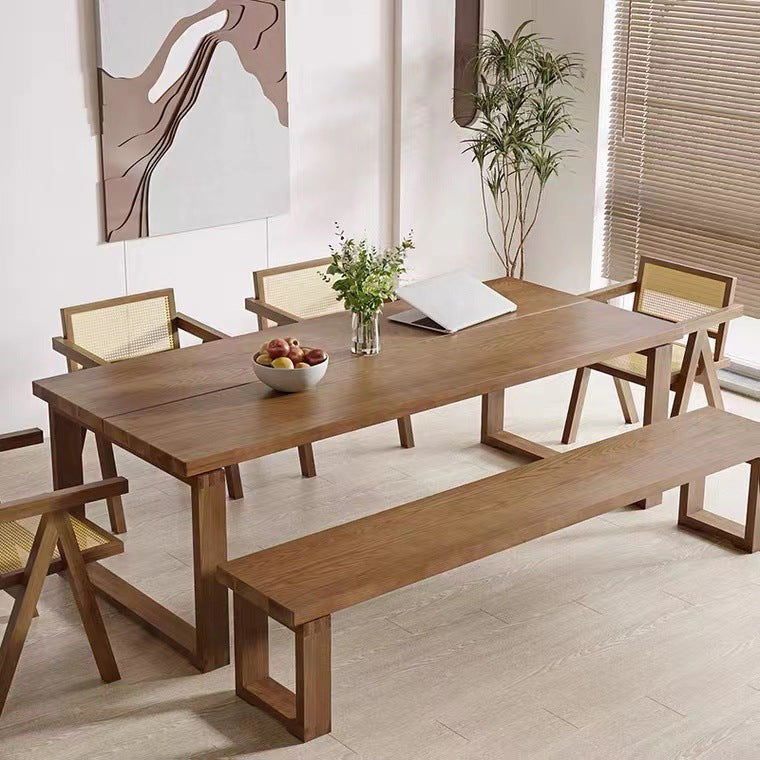 Pine Solid Wood Dining Table Rectangle Modern Dining Table with Sled Base