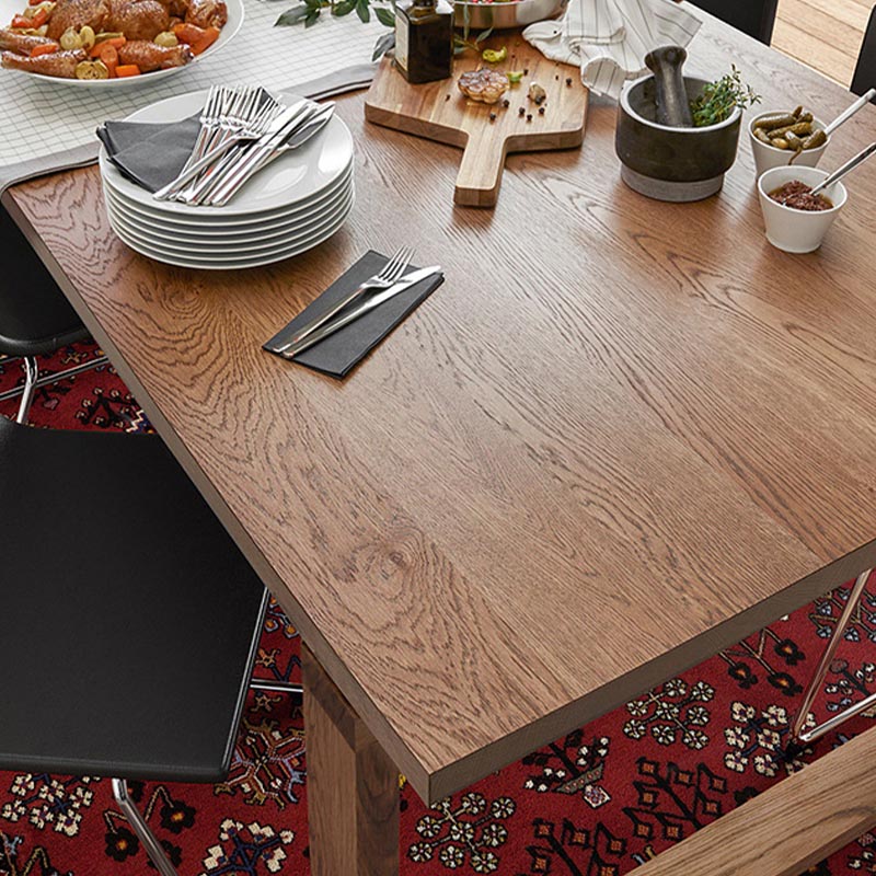 Tavolo da pranzo in legno massiccio di pino rettangolo moderno tavolo da pranzo moderno con base a slitta