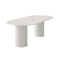 Metal Double Pedestal Table Modern Oval Dining Room Collection in White