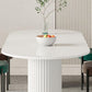 Metal Double Pedestal Table Modern Oval Dining Room Collection in White