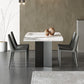 Traditional Luxury Dining Table Black and White Marble Rectangle Dining Table for Home