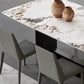 Traditionele luxe eettafel zwart -wit marmer rechthoek eettafel voor thuis