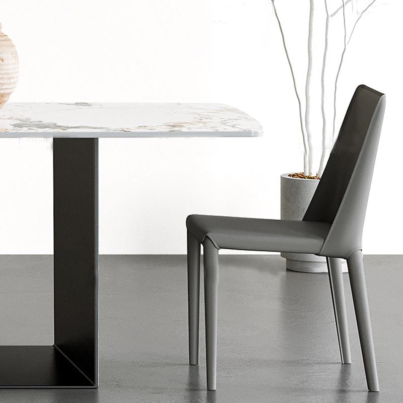 Traditionele luxe eettafel zwart -wit marmer rechthoek eettafel voor thuis