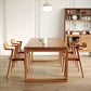 Modern Dining Table with Sled Base Rectangle Pine Solid Wood Table
