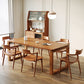 Modern Dining Table with Sled Base Rectangle Pine Solid Wood Table