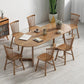 Oval Dining Table Modern Pine Solid Wood Dining Table with Natural Finish Legs