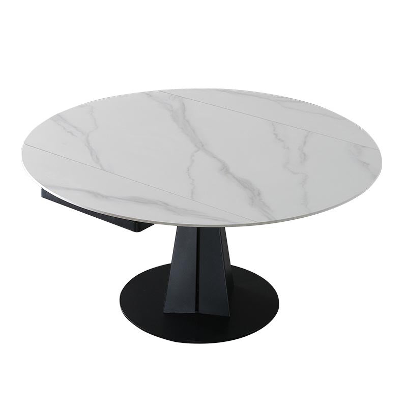 Mesa redonda moderna de piedra Mesa de comedor de altura estándar con base de pedestal