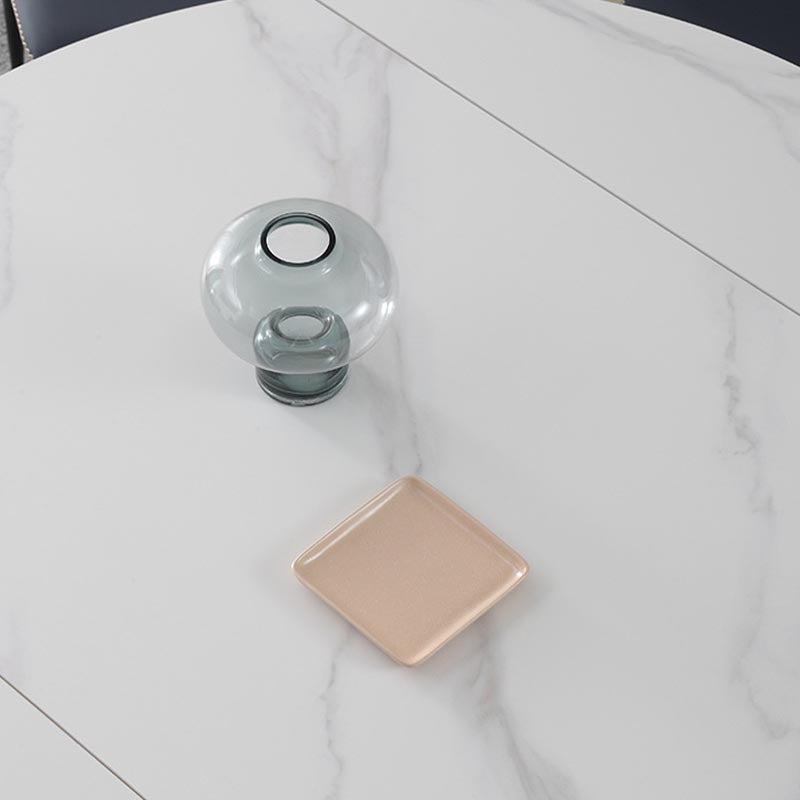 Steen moderne ronde tafel standaard hoogte eetkamer tafel met voetstukbasis