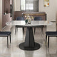 Stone Modern Round Table Standard Height Dining Room Table with Pedestal Base