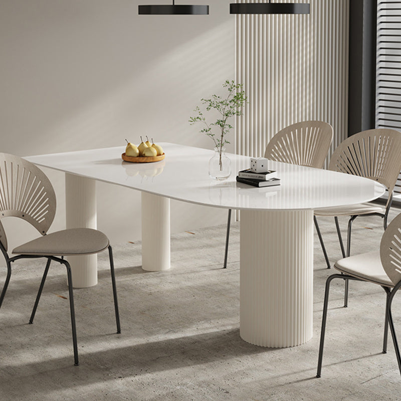 Freeform Solid Wood Dining Table Modern White Furniture with Tripod Base for Apartment 70.9"L x 35.4"W x 29.5"H Without Chairs Clearhalo 'Dining Tables & Seating' 'Dining Tables' 'dining_table' 'furn' 'furn_dining_table' 'Furniture' 'Kitchen & Dining Furniture' 5909855