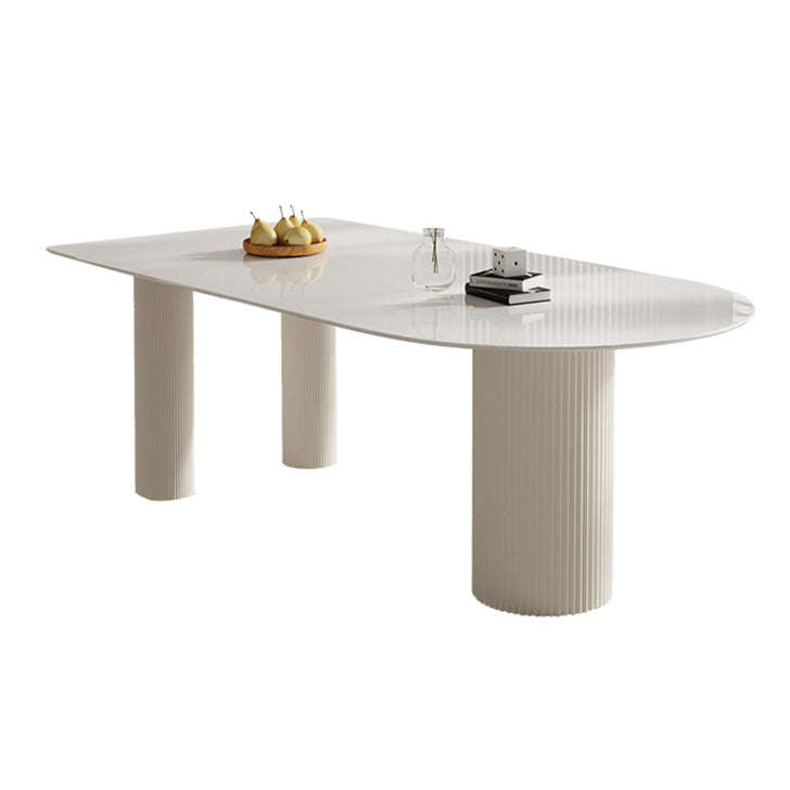 Freeform Solid Wood Dining Table Modern White Furniture with Tripod Base for Apartment Without Chairs Clearhalo 'Dining Tables & Seating' 'Dining Tables' 'dining_table' 'furn' 'furn_dining_table' 'Furniture' 'Kitchen & Dining Furniture' 5909856