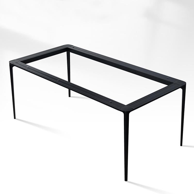 Rectangle Modern Stone Table Standard Height Kitchen Room Table with 4 Legs Clearhalo 'Dining Tables & Seating' 'Dining Tables' 'dining_table' 'furn' 'furn_dining_table' 'Furniture' 'Kitchen & Dining Furniture' 5909874