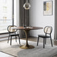 Contemporary Dining Table Round Dining Table in Walnut with Tulip Base