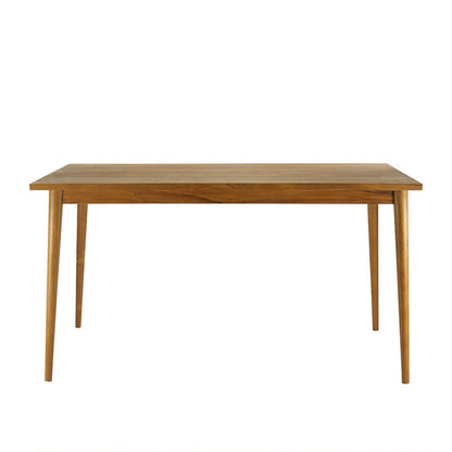 Rectangle 4 Legs Dining Table Natural Finish Legs Modern Fixed Dinner Table