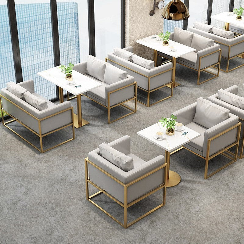 Mesa de comedor de metal colección industrial de comedor fijo para el hogar