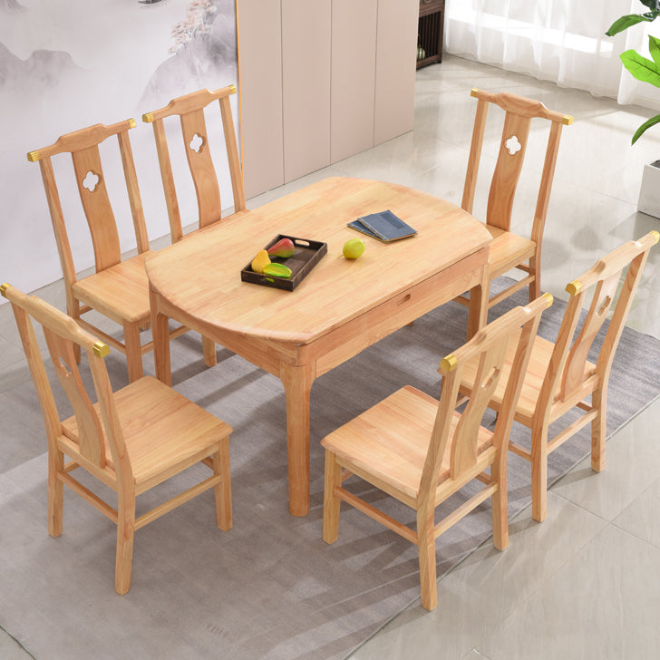 Mesa de comedor de madera sólida muebles modernos extensibles con 4 patas para el hogar