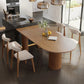 Pine Solid Wood Dining Table Modern Oval Dining Table for Kitchen