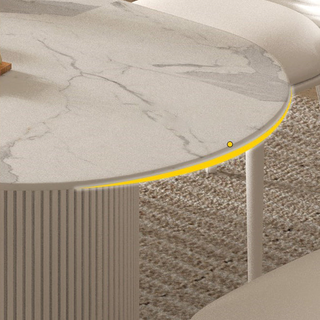 Tavolo da pranzo tradizionale di lusso tavolo da pranzo ovale con doppio piedistallo