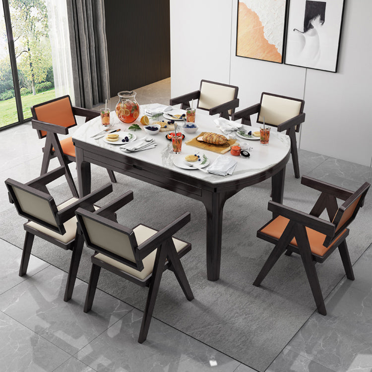 4 Legs Dining Table Sintered Stone Top Table for Home Kitchen Dinner Black 59.1"L x 36.2"W x 29.5"H Without Chairs Clearhalo 'Dining Tables & Seating' 'Dining Tables' 'dining_table' 'furn' 'furn_dining_table' 'Furniture' 'Kitchen & Dining Furniture' 5909977