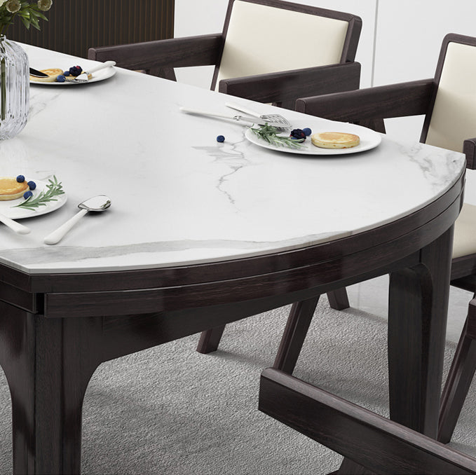 4 Legs Dining Table Sintered Stone Top Table for Home Kitchen Dinner Clearhalo 'Dining Tables & Seating' 'Dining Tables' 'dining_table' 'furn' 'furn_dining_table' 'Furniture' 'Kitchen & Dining Furniture' 5909980