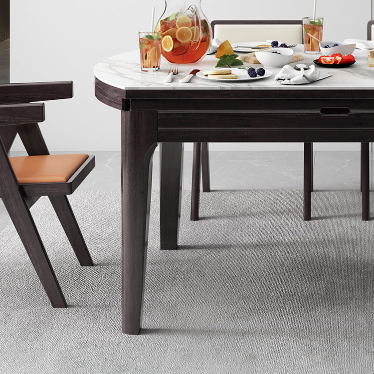 4 Legs Dining Table Sintered Stone Top Table for Home Kitchen Dinner Clearhalo 'Dining Tables & Seating' 'Dining Tables' 'dining_table' 'furn' 'furn_dining_table' 'Furniture' 'Kitchen & Dining Furniture' 5909981