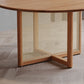 Oval Solid Wood Dining Table Modern Natural Furniture with Double Pedestal