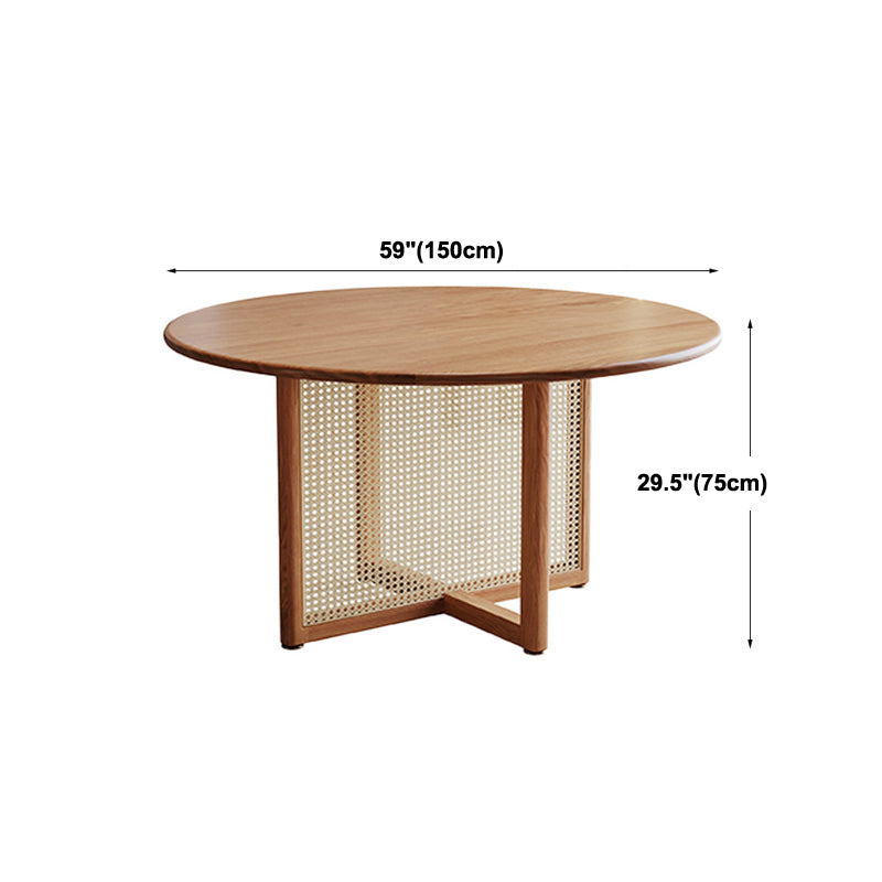 Mesa de comedor de madera maciza ovalada muebles naturales modernos con doble pedestal
