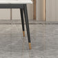 Table à manger rectangulaire de luxe blanc table supérieure en pierre fritrée avec 4 jambes de fer