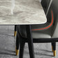 Rectangle Luxury Dining Table Grey Sintered Stone Top Table with 4 Legs
