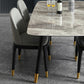 Rectangle Luxury Dining Table Grey Sintered Stone Top Table with 4 Legs