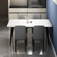 Rectangular Stone Round Table Modern Dining Table Furniture with Metal Base