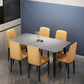 Rectangular Stone Round Table Modern Dining Table Furniture with Metal Base