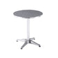 Stainless Steel Dining Table Industrial Pedestal Dining Table in Stainless Steel