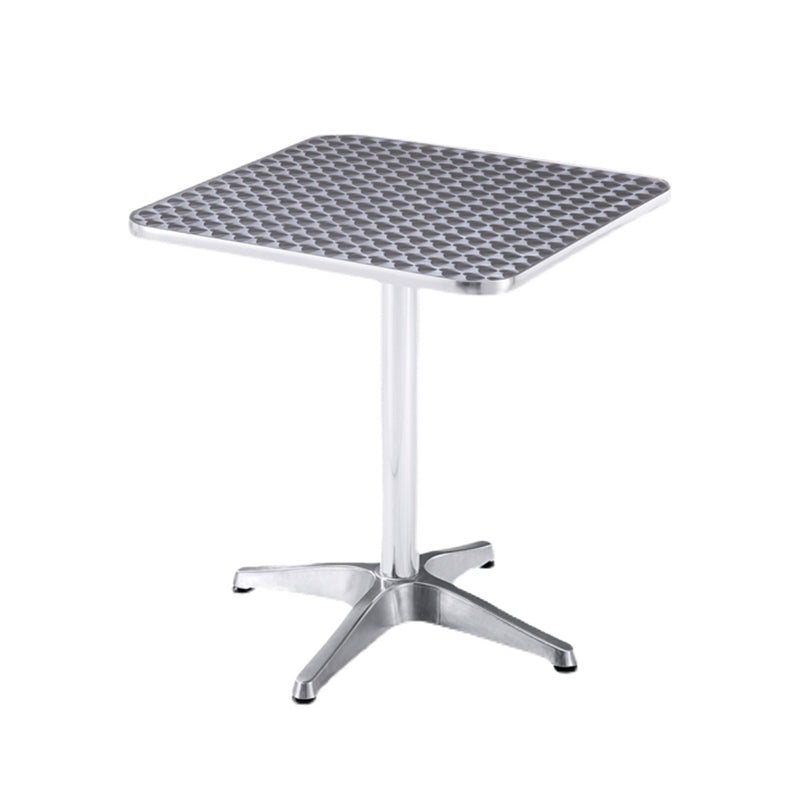 Stainless Steel Dining Table Industrial Pedestal Dining Table in Stainless Steel