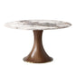 Table à manger en pierre ronde ronde meubles blancs modernes avec base de piédestal