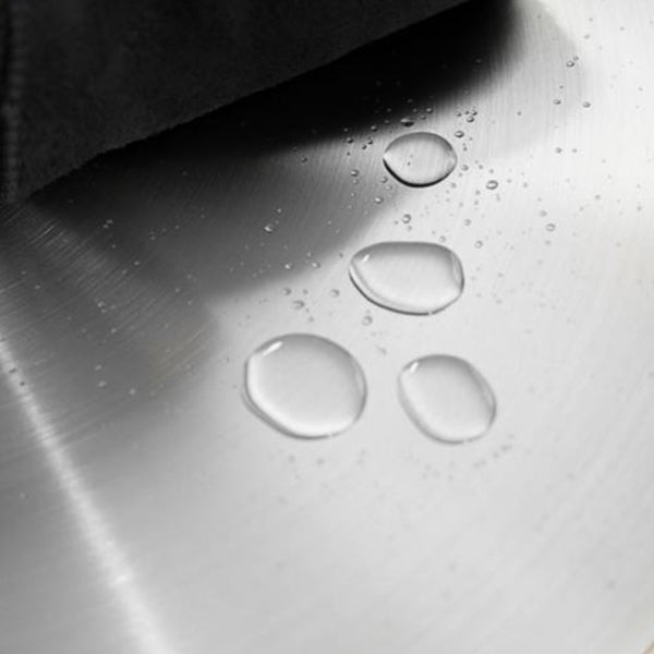 Vierkante eettafel industriële roestvrijstalen tafel met voetstukbasis