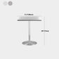 Square Dining Table Industrial Stainless Steel Table with Pedestal Base