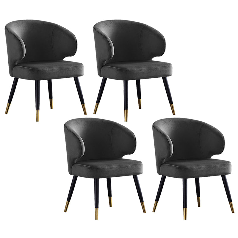 Velvet Dining Arm Chair Upholstered Dining Accent Chair for Home