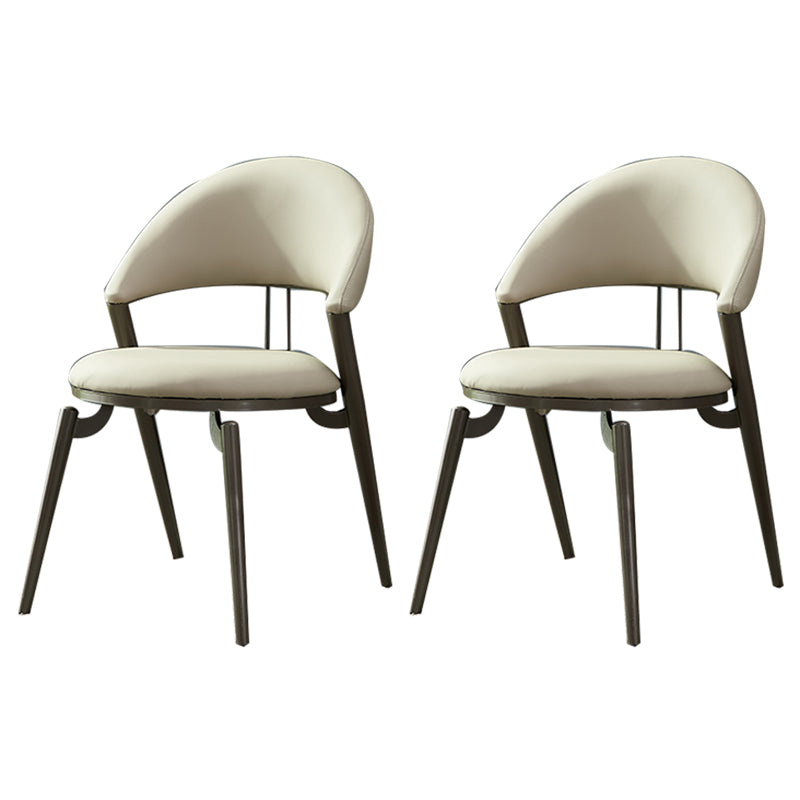 Metaal industriële eetkamerstoel matte afwerking open achterkant stoel