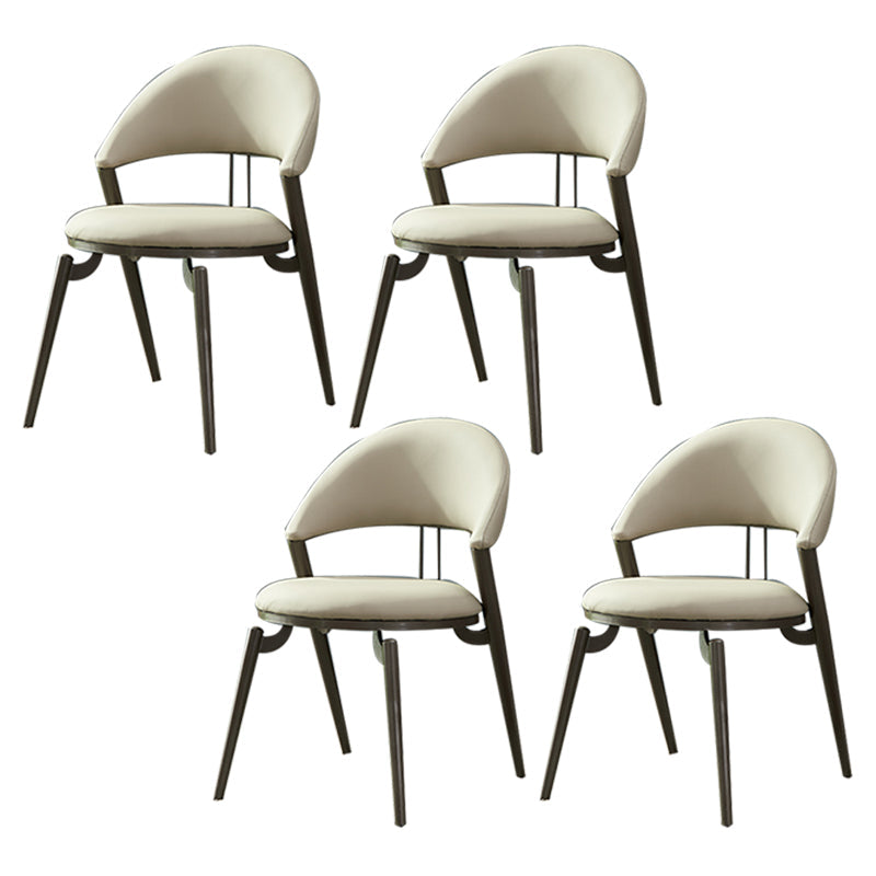 Metaal industriële eetkamerstoel matte afwerking open achterkant stoel