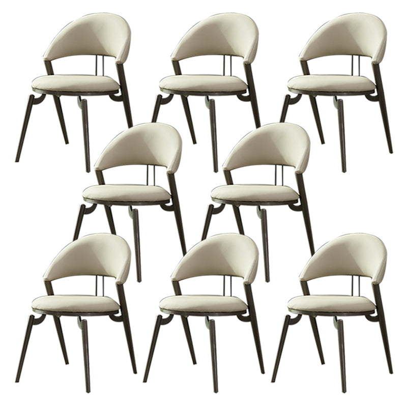 Metaal industriële eetkamerstoel matte afwerking open achterkant stoel