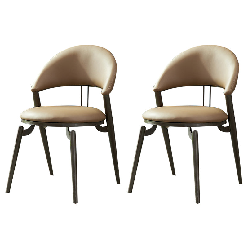 Metaal industriële eetkamerstoel matte afwerking open achterkant stoel