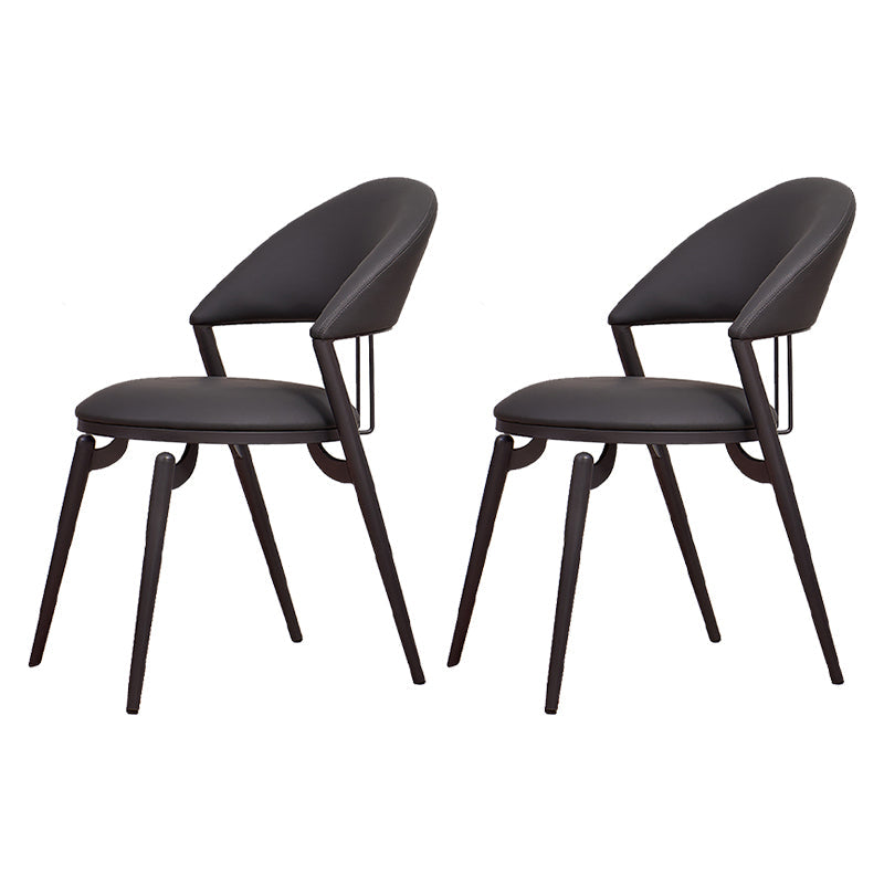 Metaal industriële eetkamerstoel matte afwerking open achterkant stoel