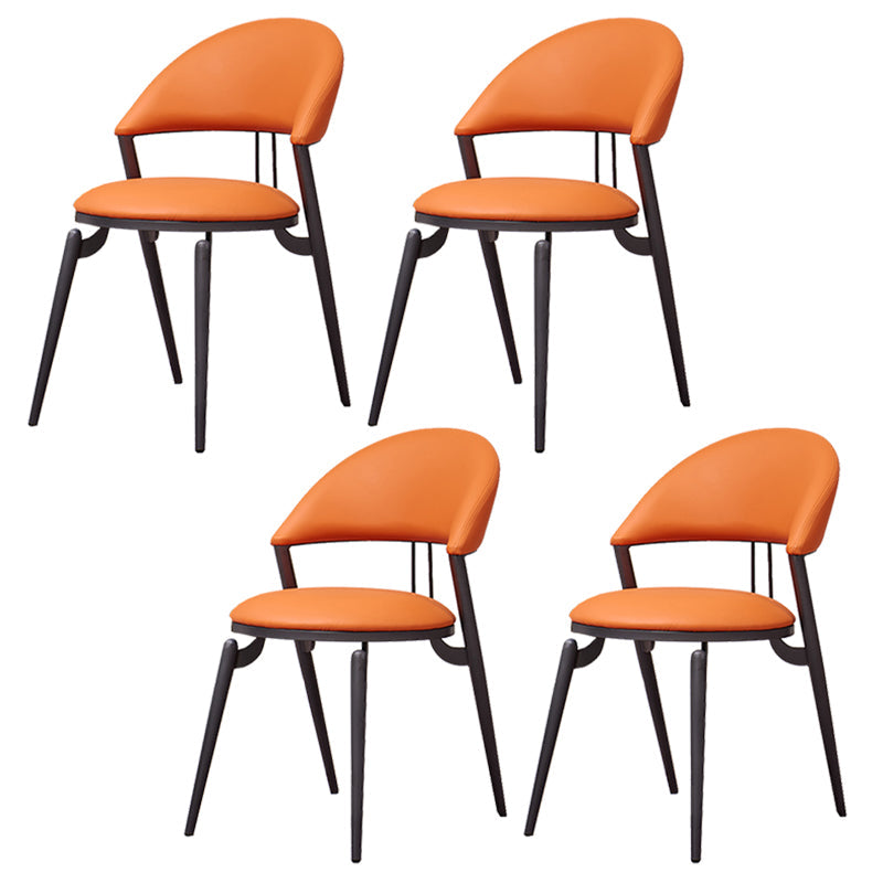 Metaal industriële eetkamerstoel matte afwerking open achterkant stoel