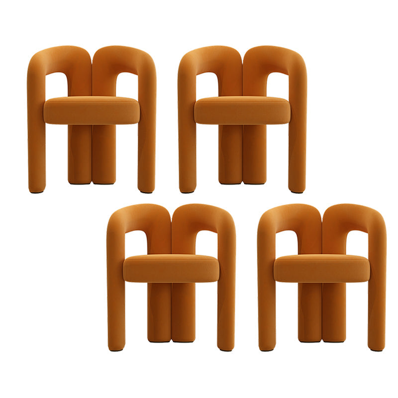 Modern Style Upholstered Dining Chair Open Back Dining Armchair