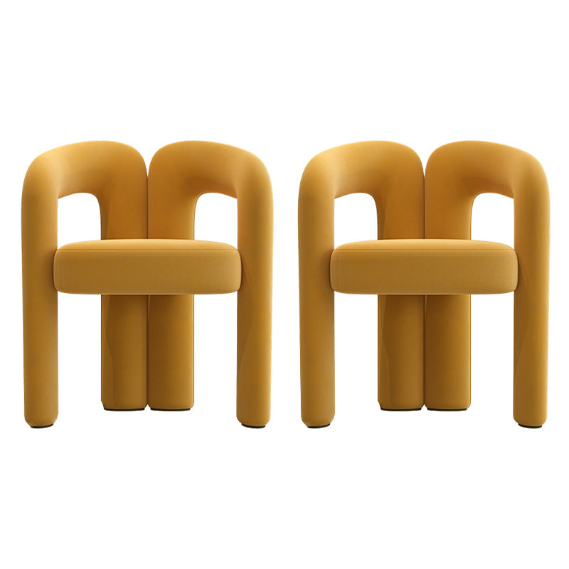 Modern Style Upholstered Dining Chair Open Back Dining Armchair