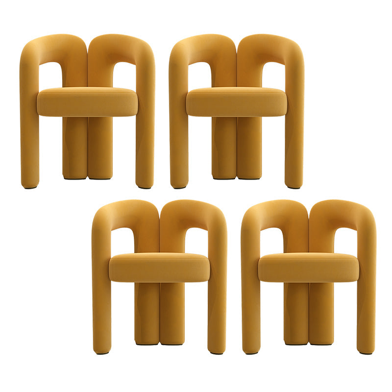 Modern Style Upholstered Dining Chair Open Back Dining Armchair