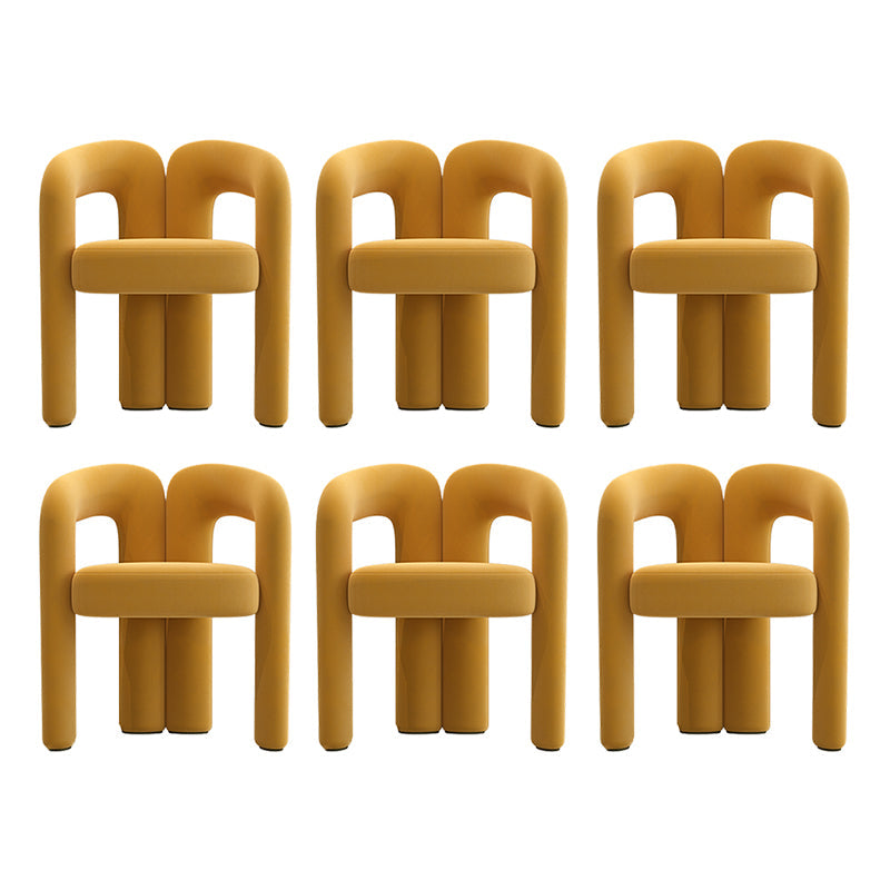 Modern Style Upholstered Dining Chair Open Back Dining Armchair