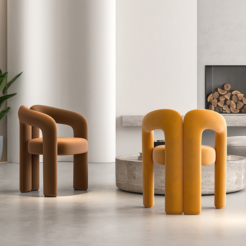 Modern Style Upholstered Dining Chair Open Back Dining Armchair